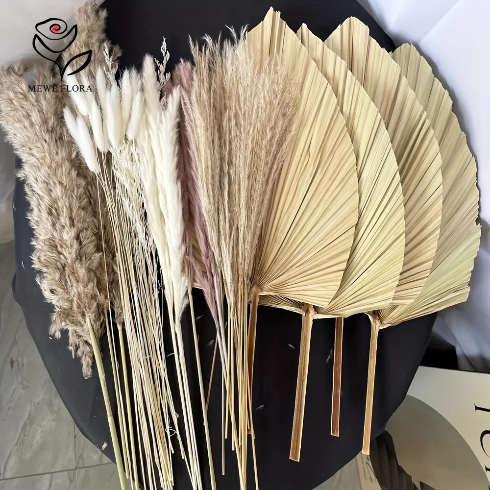 Pampas Grass Decor - 家の装飾のための天然湿地の葦,35個,乾燥した美的花束,コーヒーテーブル,花瓶の配置,自由奔放に生きる
