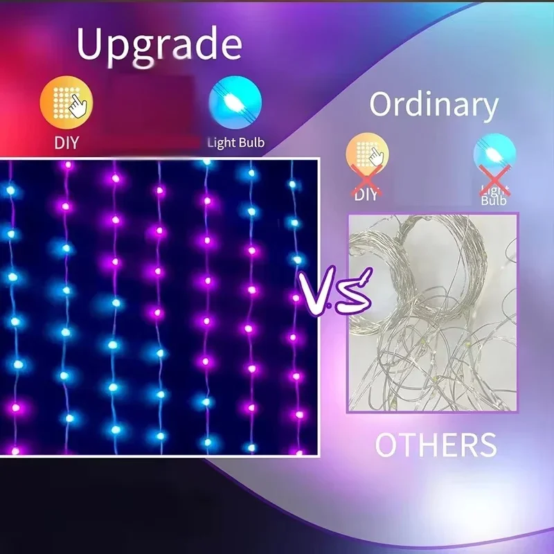 スマートLEDカーテンライト、RGBアプリ制御、音楽連動、D - Home Decor Free App のレビューと価格