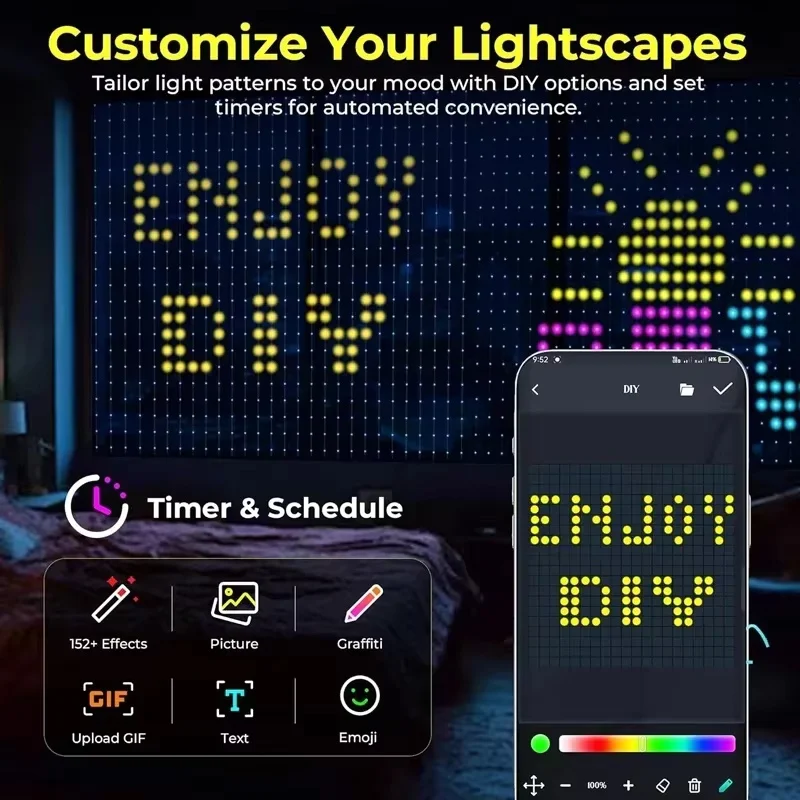 スマートLEDカーテンライト、RGBアプリ制御、音楽連動、D - Home Decor Free App のレビューと価格
