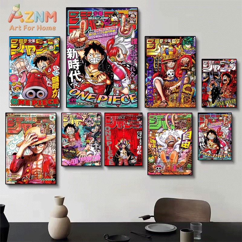 ワンピース、週刊少年ジャンプ誌の表紙をモチーフにしたキャンバ - Home Decor Magazine のレビューと価格