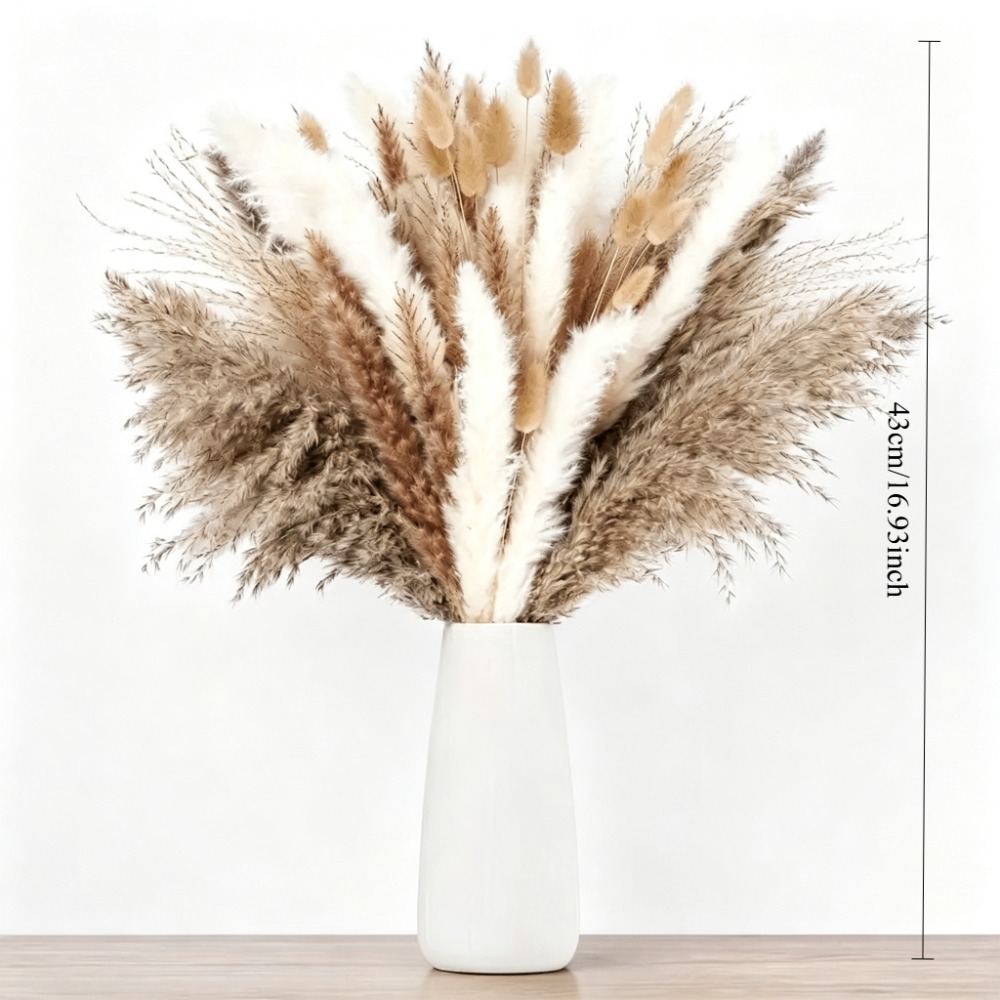 ドライフラワー、茶色と白のパンパスグラスのブーケ。ボヘミアン - Pampas Grass Decor のレビューと価格