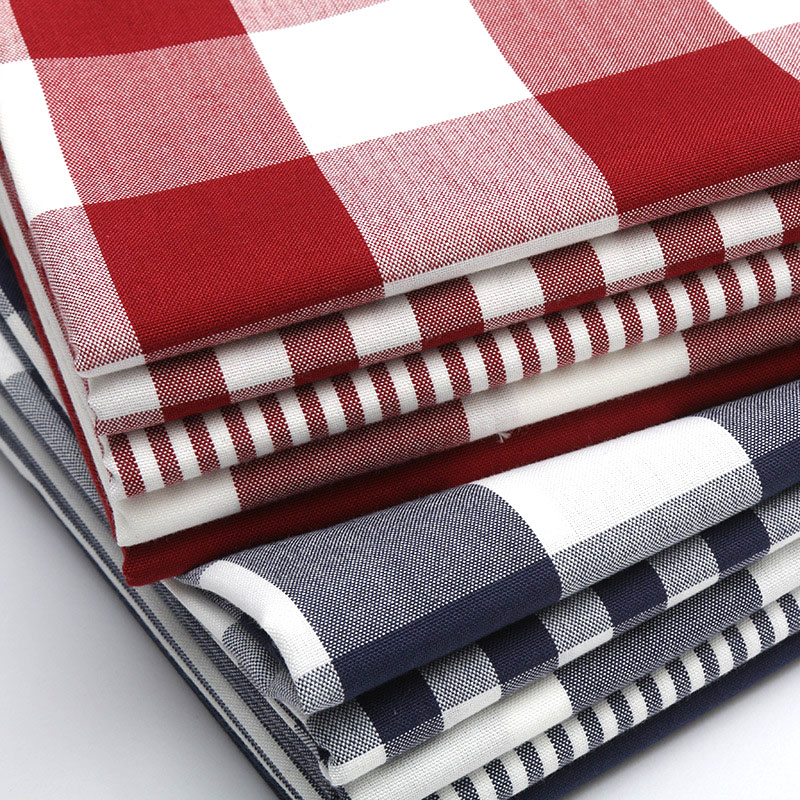 耐久性のある先染めチェック柄コットンリネン生地 – クッショ - Linen Table Runner のレビューと価格