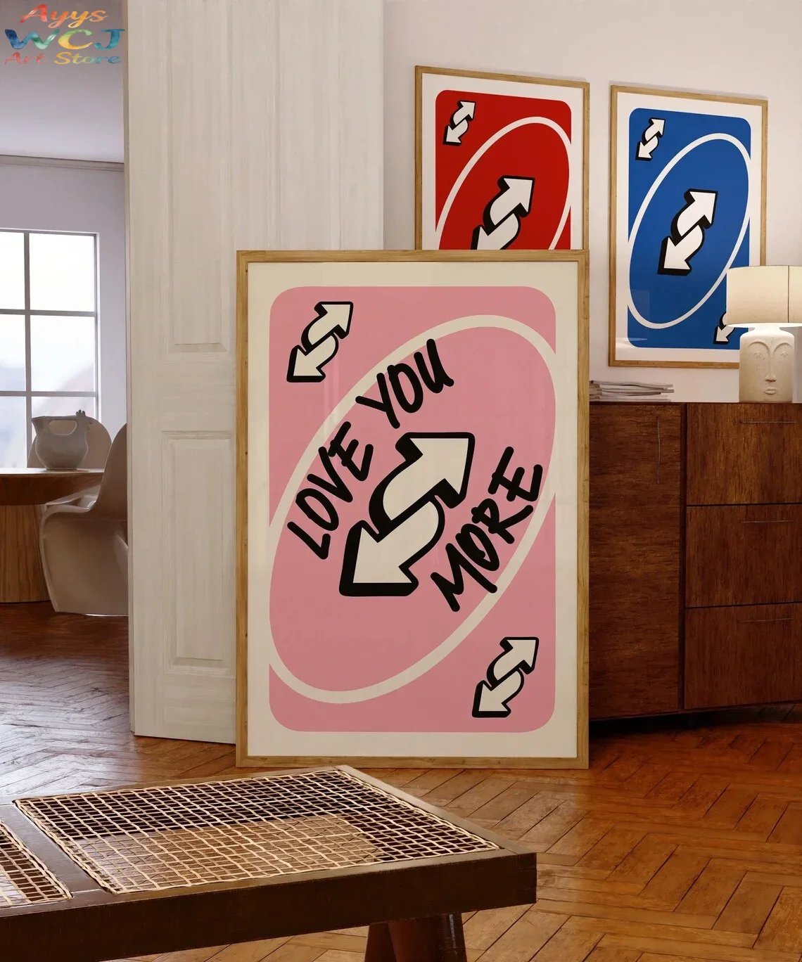 「Love You More」レトロウォールプリント装飾 - - Home Decor Y2K のレビューと価格