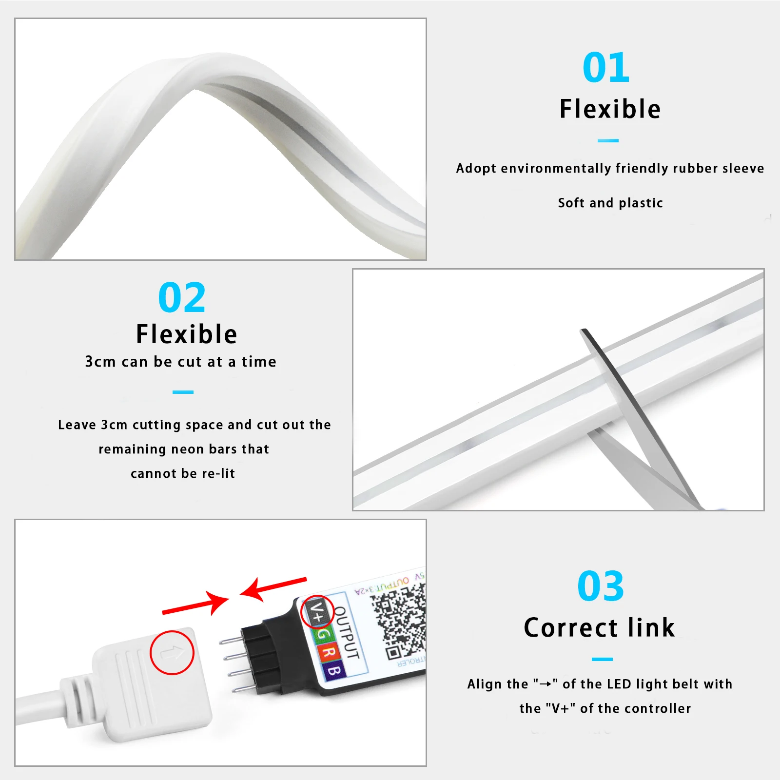 5V USB RGB ネオン LED ストリップライト、1/ - Home Decor Free App のレビューと価格