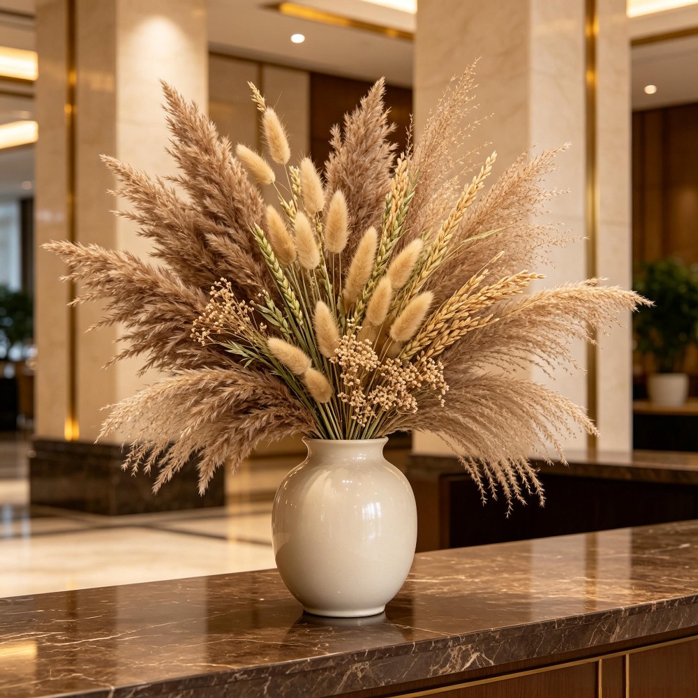 1束のミックスドライフラワー、パンパスグラス、バニーテール、 - Pampas Grass Decor のレビューと価格