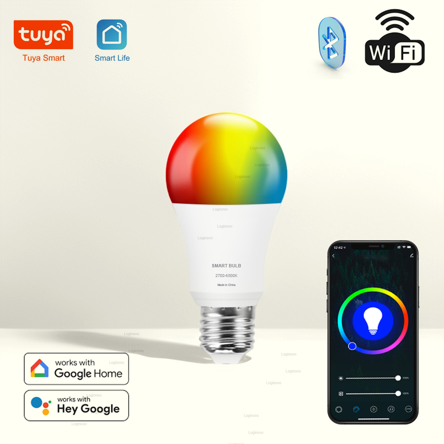 Tuya LED電球 Bluetooth/WiFi E27  - Home Decor Free App のレビューと価格