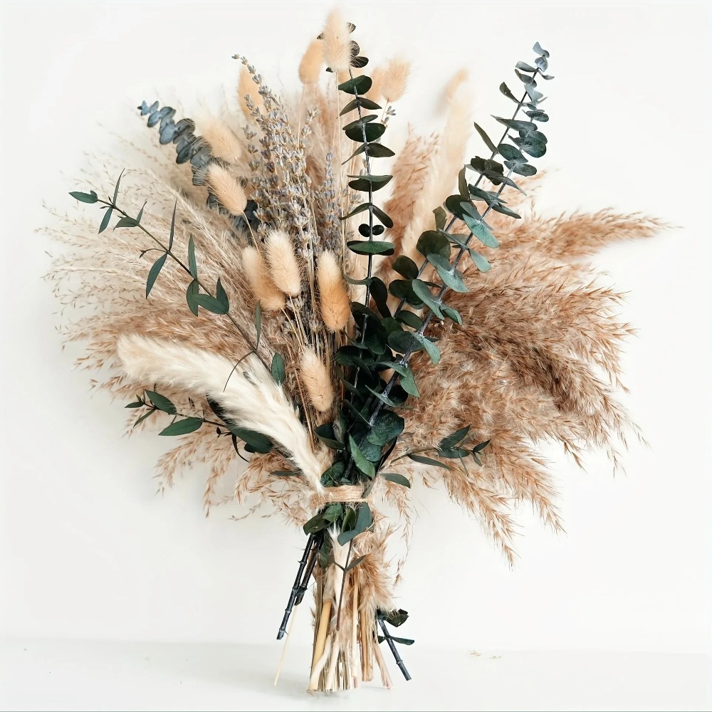 80 個のナチュラルドライフラワーブーケ家の装飾ススキ葦草ウ - Pampas Grass Decor のレビューと価格