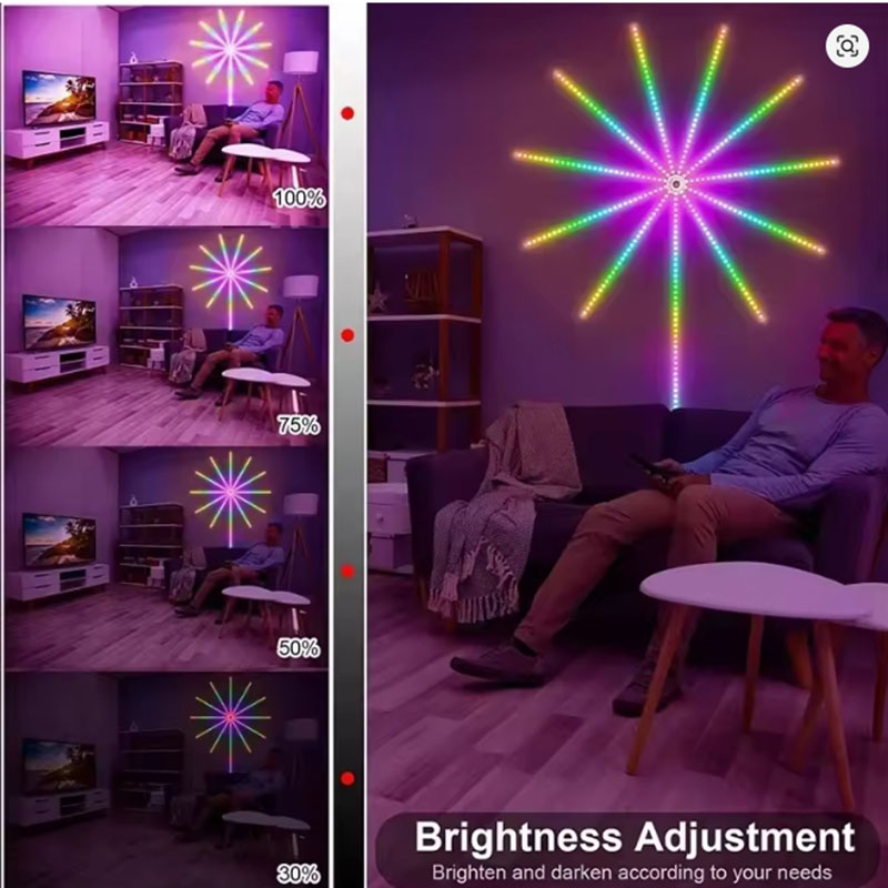 新しい DC5V USB RGBIC 花火ネオン LED ス - Home Decor Free App のレビューと価格