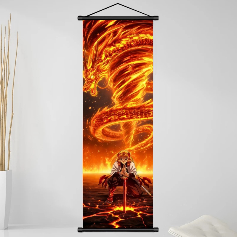 鬼滅の刃 煉獄杏寿郎 HDプリントアニメ生地ウォールアートス - Home Decor Theme のレビューと価格