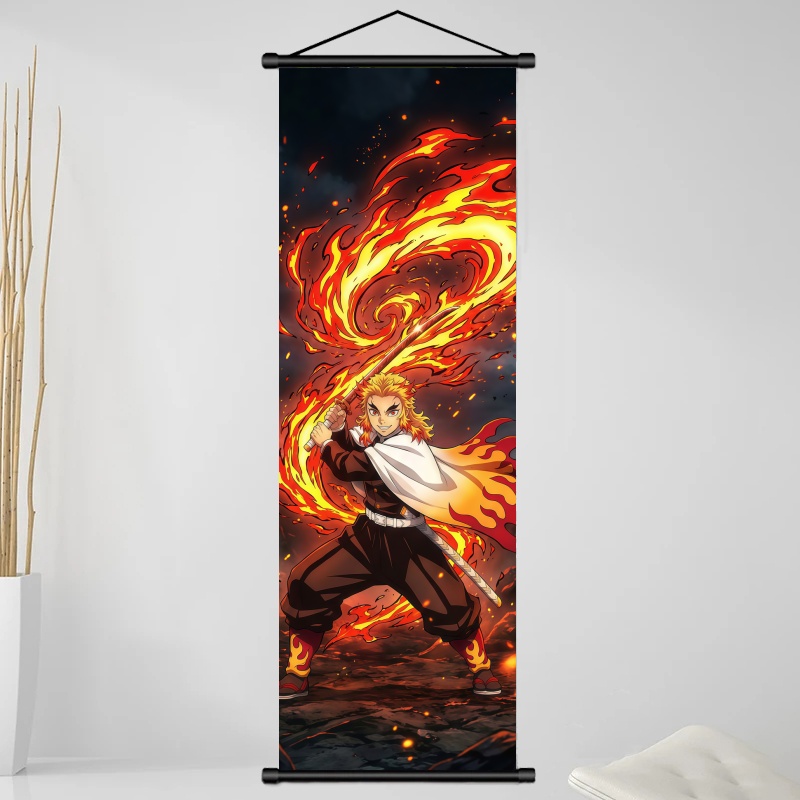 鬼滅の刃 煉獄杏寿郎 HDプリントアニメ生地ウォールアートス - Home Decor Theme のレビューと価格